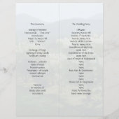 背の高い折り畳み風光明媚な背景結婚式 プログラム (裏面)