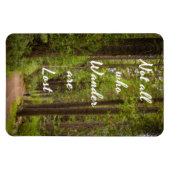 背の高い木で白い文字ハイカー マグネット (横)