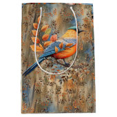 背の高い木、紅葉、ブルーバード。 ミディアムペーパーバッグ (正面)