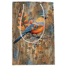 背の高い木、紅葉、ブルーバード。 ミディアムペーパーバッグ