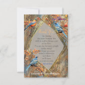 背の高い木、紅葉、ブルーバード。 出欠カード (正面)