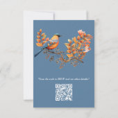 背の高い木、紅葉、ブルーバード。 出欠カード (裏面)