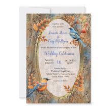 背の高い木、紅葉、ブルーバード。