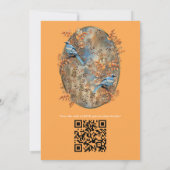 背の高い木、紅葉、ブルーバード。 招待状 (裏面)