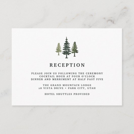 背の高い松の受付カード エンクロージャーカード (正面)