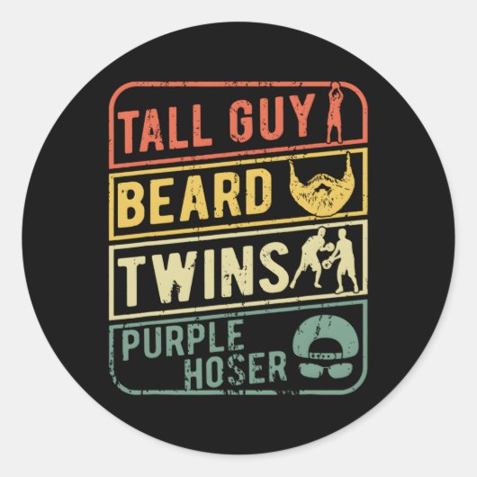 背の高い男のひげツインズパープルホザーに最適 ラウンドシール (正面)
