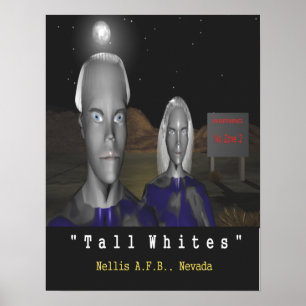 背の高い白いエイリアンポスターNellis AFB ポスター
