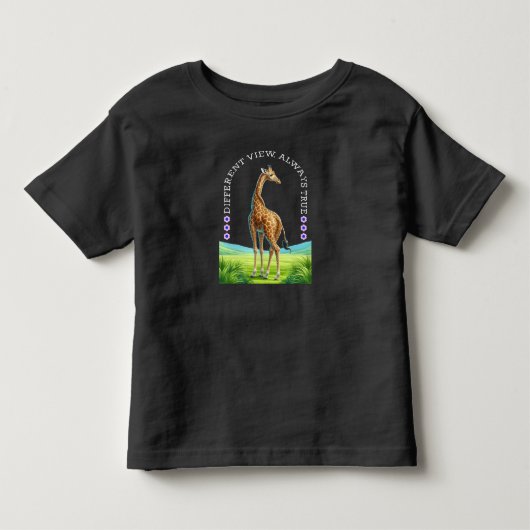 背の高い立っているキリン トドラーTシャツ (正面)