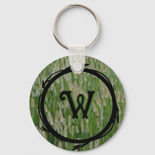 背の高い緑の草種 キーホルダー (正面)