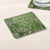 背の高い緑の草種 スクエアペーパーコースター (アングル)