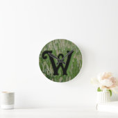 背の高い緑の草種 ラウンド壁時計 (ホーム)