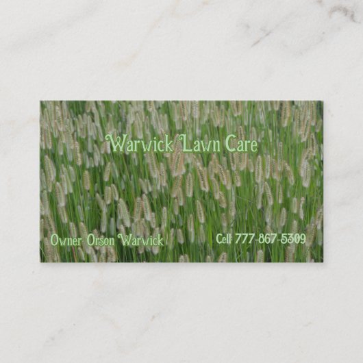 背の高い緑の草種 名刺 (正面)