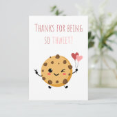 背の高い縦向き笑顔クッキー先生サンキューカー サンキューカード (スタンド正面)