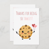 背の高い縦向き笑顔クッキー先生サンキューカー サンキューカード (正面/裏面)