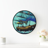 背の高い航海の船 ラージ壁時計 (ホーム)