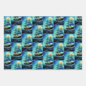 背の高い船航海の ラッピングペーパーシート (正面)