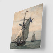 背の高い船舶フェスティバル、デジタル変更 スクエア壁時計 (傾斜)