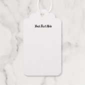 背の高い花に座る白いバニー金ゴールド ギフトタグ (裏面)