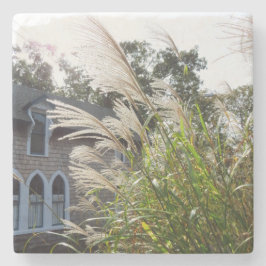 背の高い草のアーチ窓 – Martha's Vineyard ストーンコースター