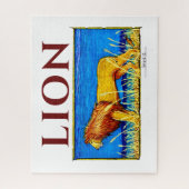 背の高い草のライオン ジグソーパズル (縦)