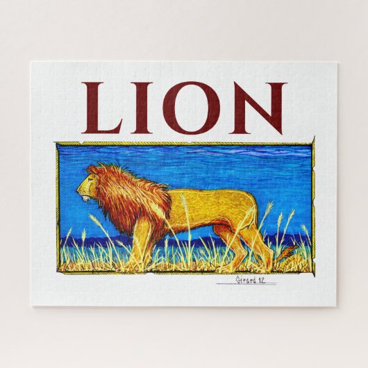 背の高い草のライオン ジグソーパズル (横)