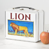 背の高い草のライオン メタルランチボックス (インサイチュ)