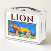 背の高い草のライオン メタルランチボックス (正面)