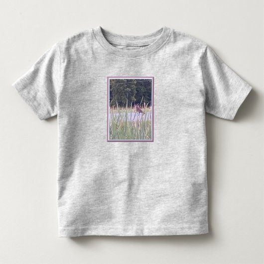 背の高い草の中の鳥のトドラーTシャツ トドラーTシャツ (正面)