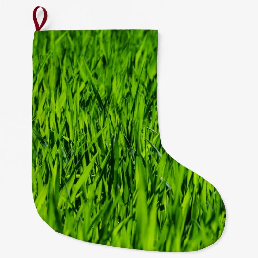 背の高い草の葉 ラージクリスマスストッキング (正面)