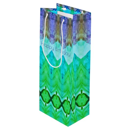 背の高い誕生日抱き枕インパープル&ブルース ワインギフトバッグ (正面アングル)