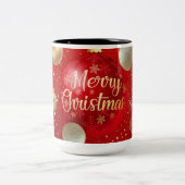 背の高い赤いクリスマスマグ ツートーンマグカップ (中央)