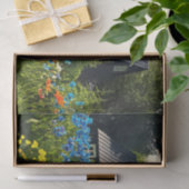 背の高い野花が咲き誇る、かわいい小さな森の家 薄葉紙 (ギフト)