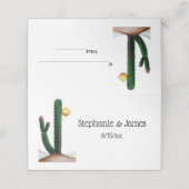 背の高い開花サボテンヴィンテージスケッチ プレイスカード (外部開封)