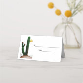 背の高い開花サボテンヴィンテージスケッチ プレイスカード (裏面)