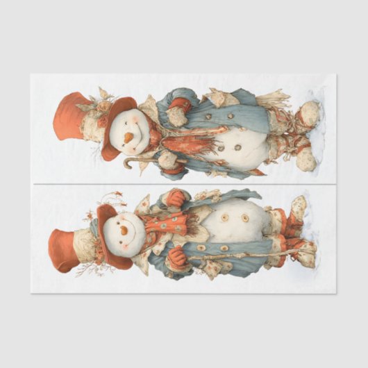 背の高い雪だるまインコテージコア服DS6Lデコページ 薄葉紙 (正面)