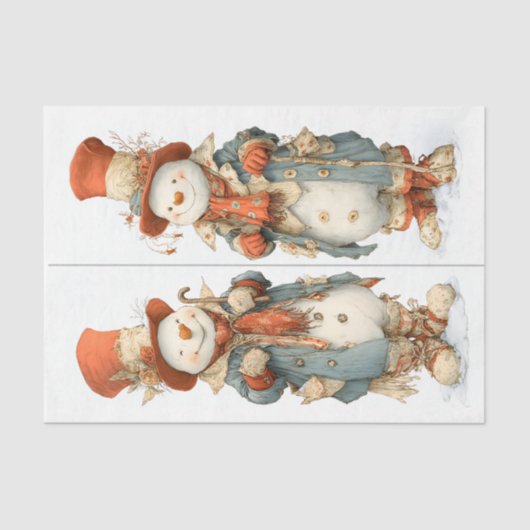 背の高い雪だるまインコテージコア服DS6Rデコページ 薄葉紙 (正面)