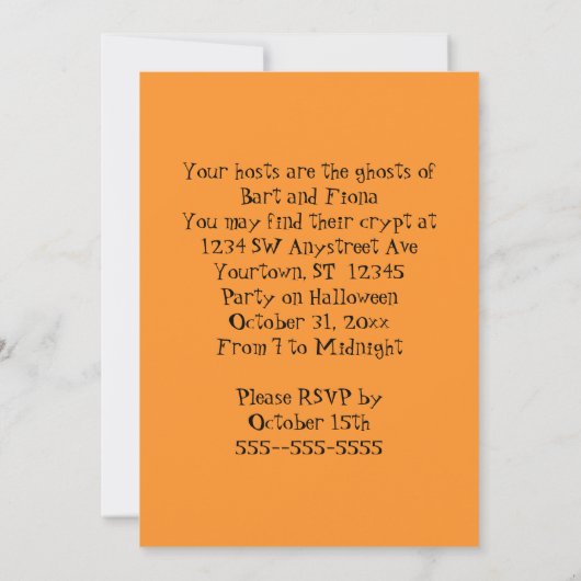 背の高い黒猫のハロウィンパーティー 招待状 (裏面)