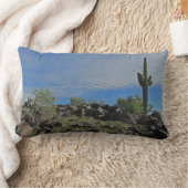 背の高いSaguaroサボテン砂漠の風景の南西 ランバークッション (ブランケット)