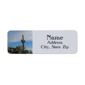 背の高いSaguaro Cactus植物南西砂漠の写真 ラベル (正面)