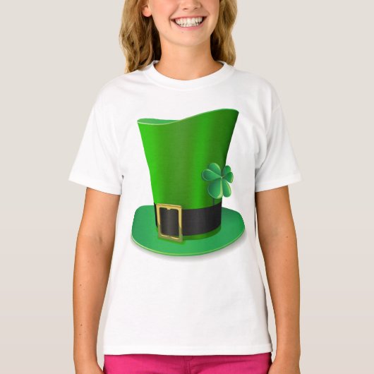 背の高いSt patricks dayハットガールズTシャツ Tシャツ (正面)