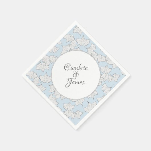 背エレガント葉色のカスタム銀杏 スタンダードカクテルナプキン (角)