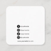 背エレガント部にソシアル付き四角イヤリングカード スクエア名刺 (裏面)