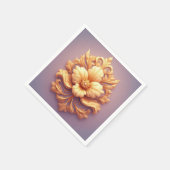 背エレガント面の華美花 スタンダードカクテルナプキン (角)