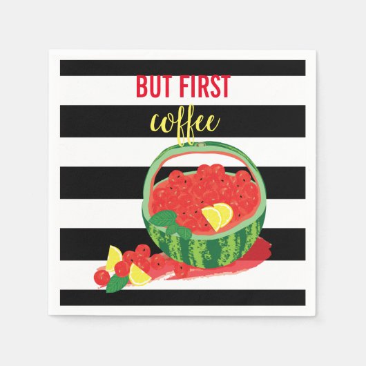 背カスタマイズ面にスイカストライプのゴ スタンダードカクテルナプキン (正面)