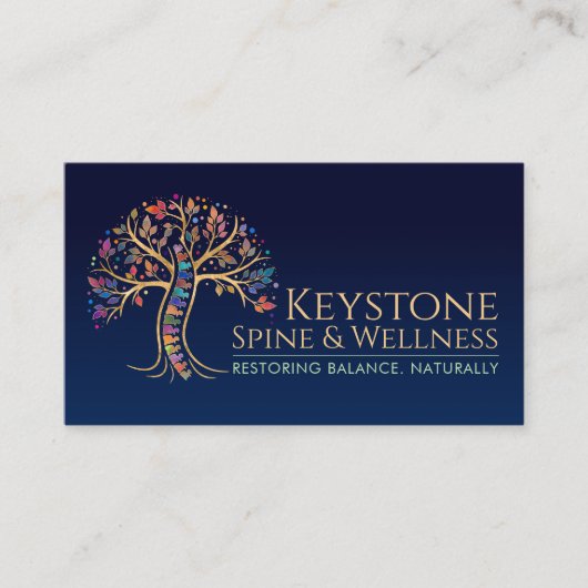 背カラフルの木 名刺 (正面)