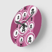 背グランジ景 ラウンド壁時計 (傾斜)