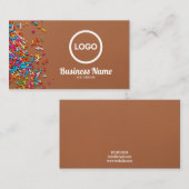 背モダンカラフル面アイスクリームを振りかける 名刺 (正面/裏面)