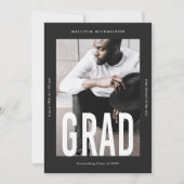 背モダン高One写真卒業 案内状 (正面)