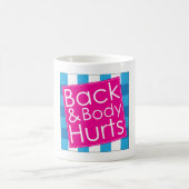 背中おもしろいと体が痛い コーヒーマグカップ (中央)