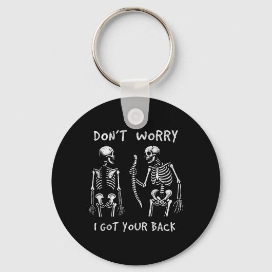 背中おもしろいの骨格が得ヒロだ キーホルダー (正面)